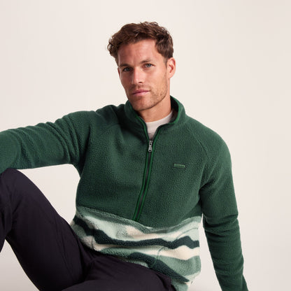 Flaxley Mens Sherpa Fleece - Racing Green Landscape Print