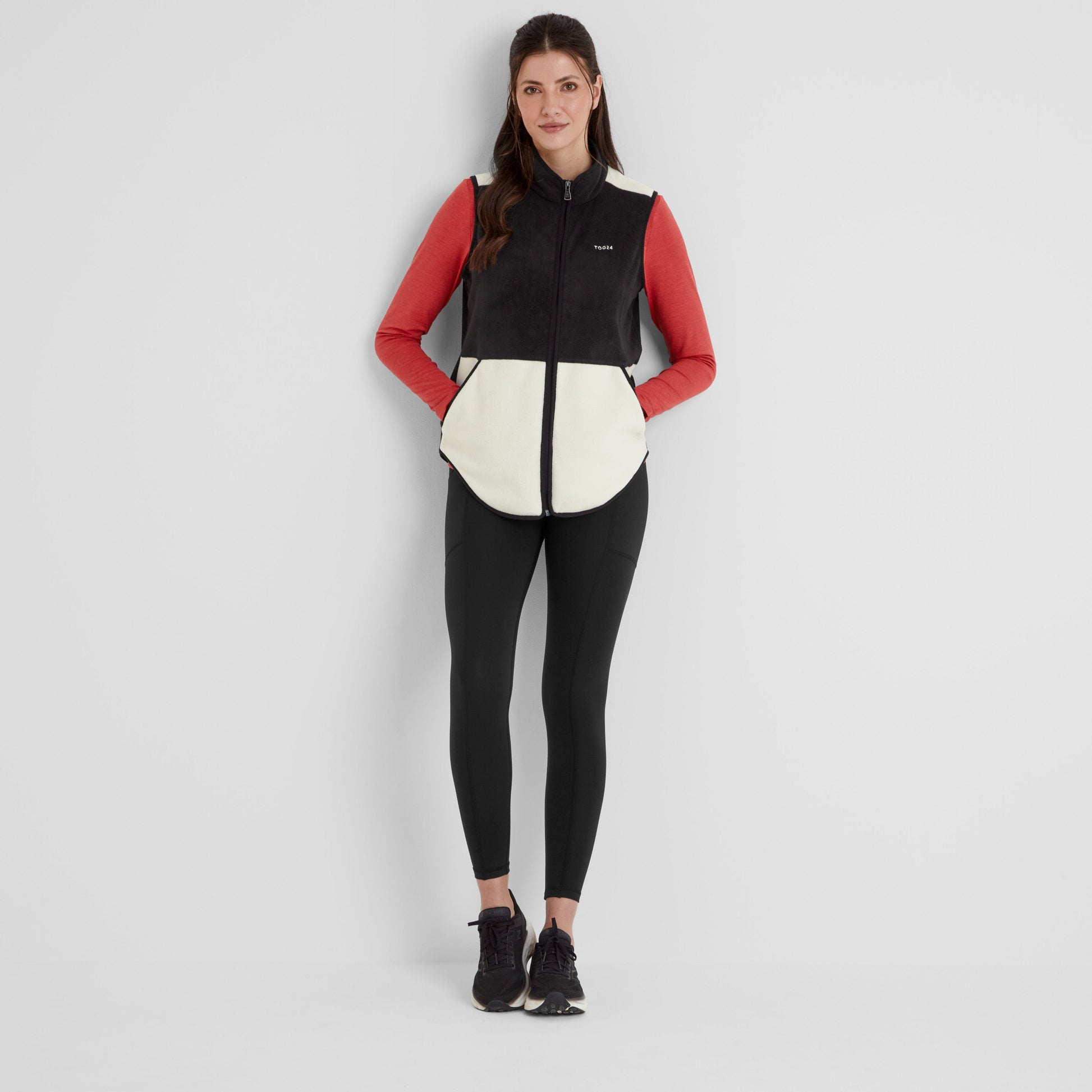 Fordley Womens Microfleece Gilet - Black/Vanilla