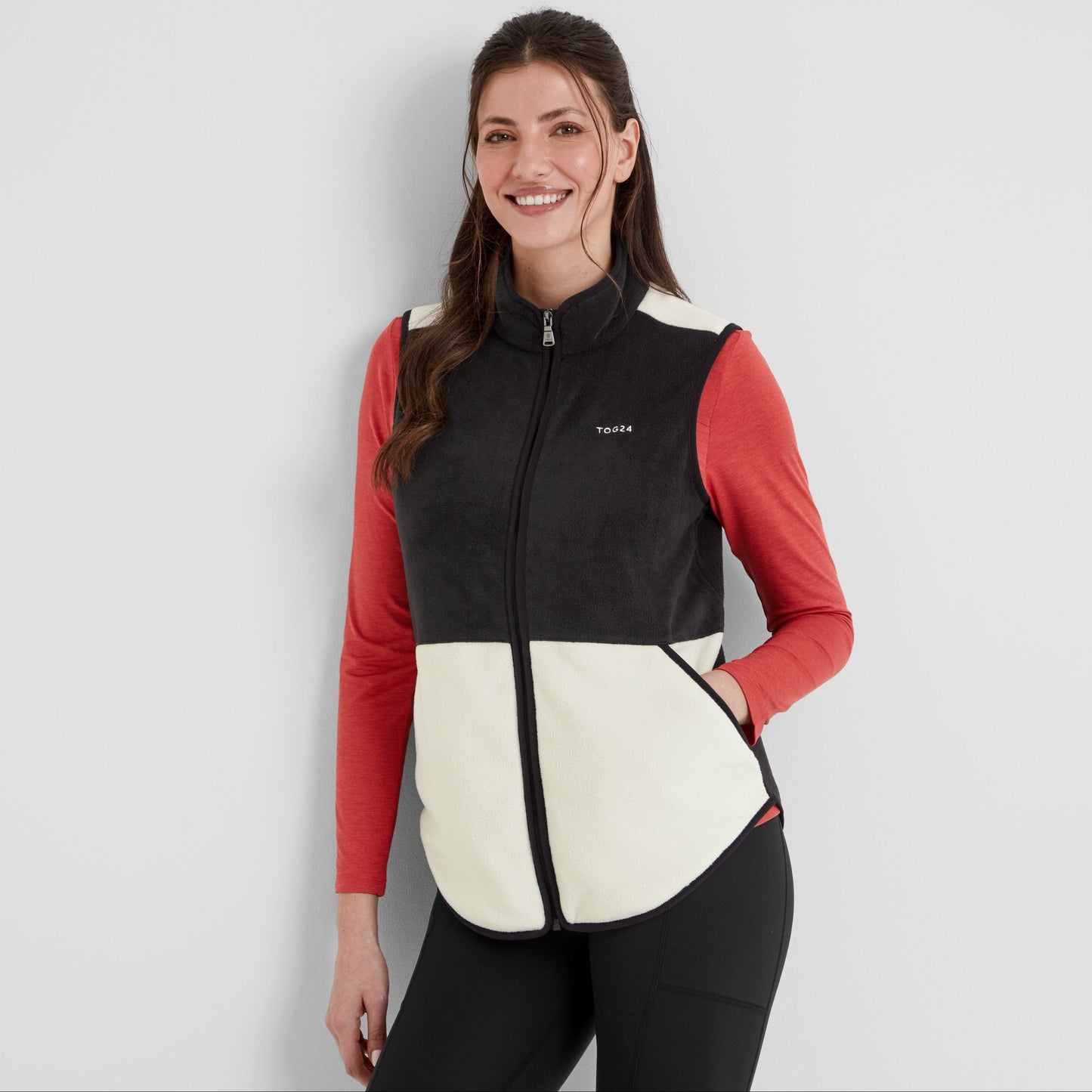 Fordley Womens Microfleece Gilet - Black/Vanilla
