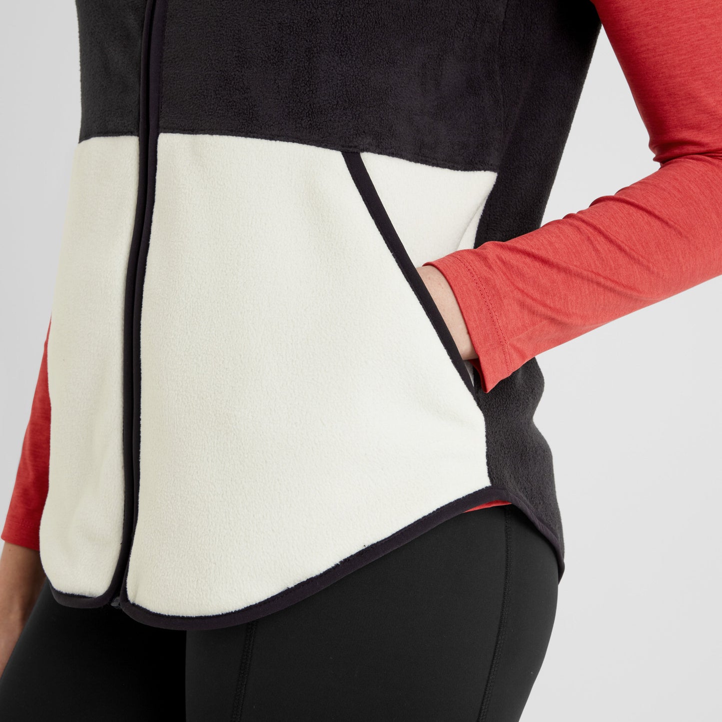 Fordley Womens Microfleece Gilet - Black/Vanilla