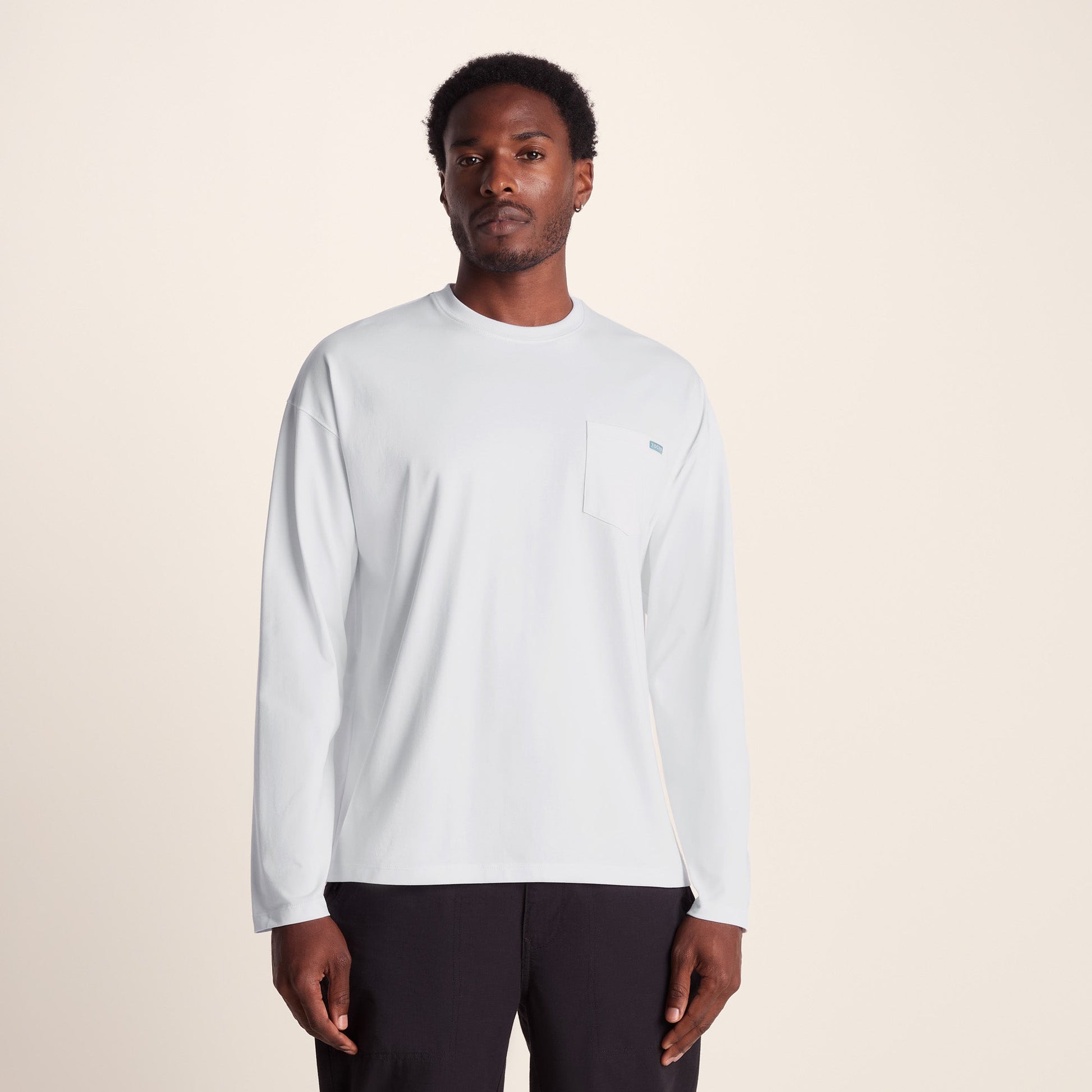 Formby Mens Relaxed Fit Long Sleeve Supersoft Jersey T-Shirt - Optic White