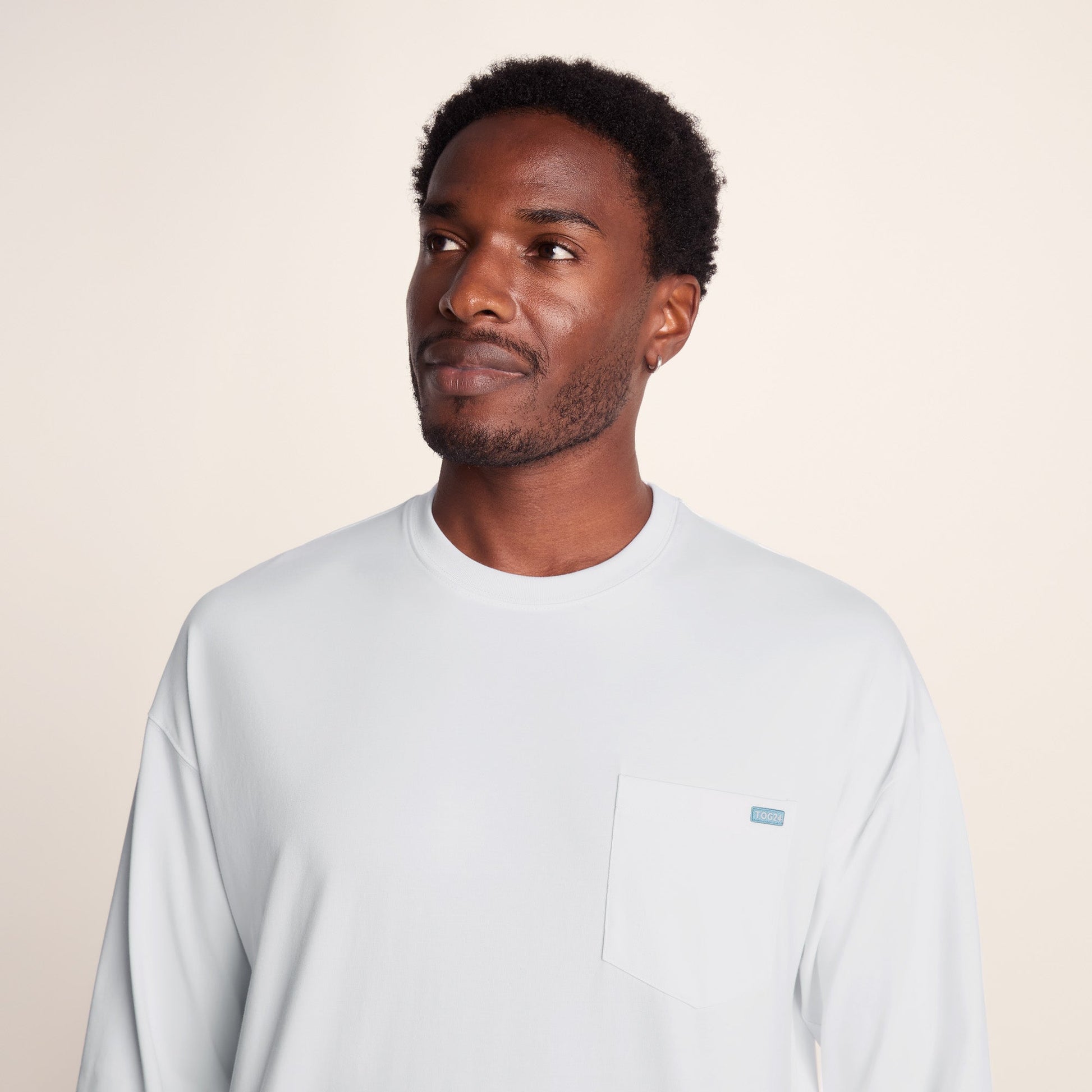 Formby Mens Relaxed Fit Long Sleeve Supersoft Jersey T-Shirt - Optic White
