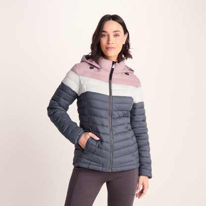 Garriston Womens Lightweight Padded Jacket - Washed Blue/Pink