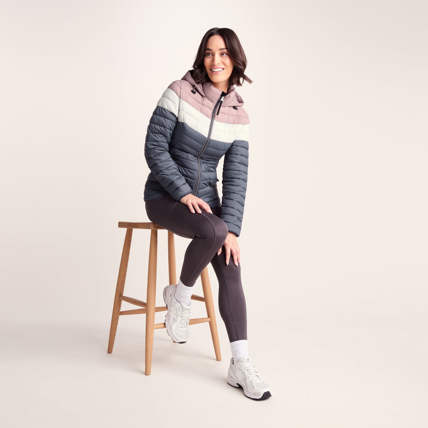 Garriston Womens Lightweight Padded Jacket - Washed Blue/Pink