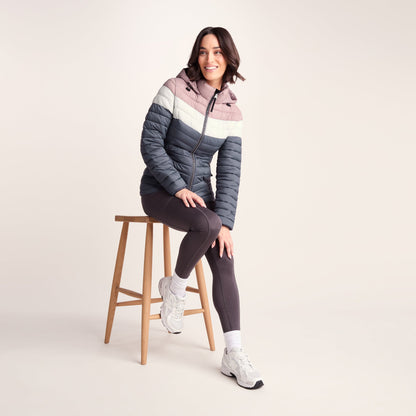 Garriston Womens Lightweight Padded Jacket - Washed Blue/Pink