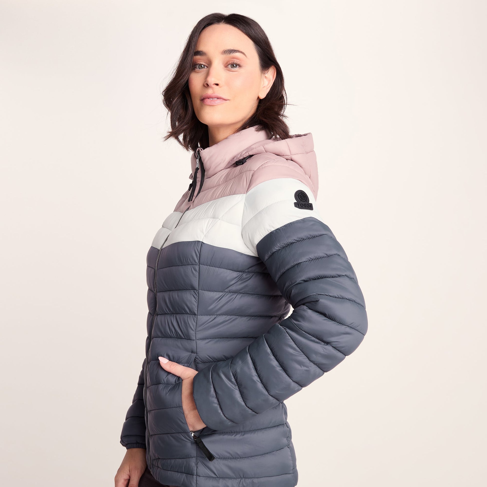 Garriston Womens Lightweight Padded Jacket - Washed Blue/Pink