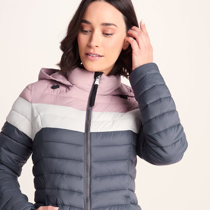 Garriston Womens Lightweight Padded Jacket - Washed Blue/Pink