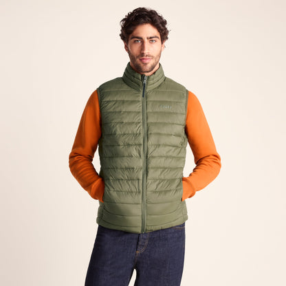 Gibson Mens Insulated Padded Gilet - Khaki