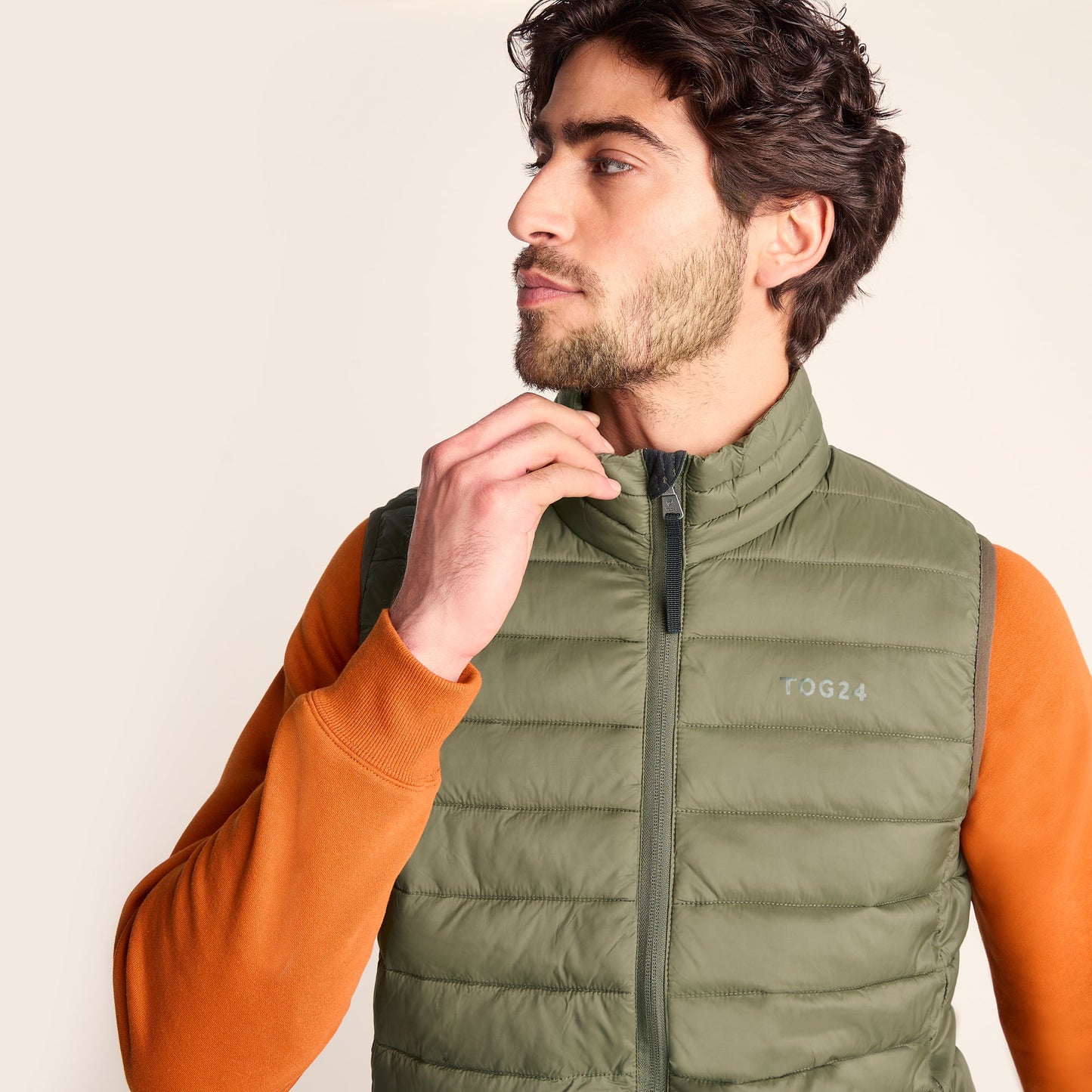 Gibson Mens Insulated Padded Gilet - Khaki