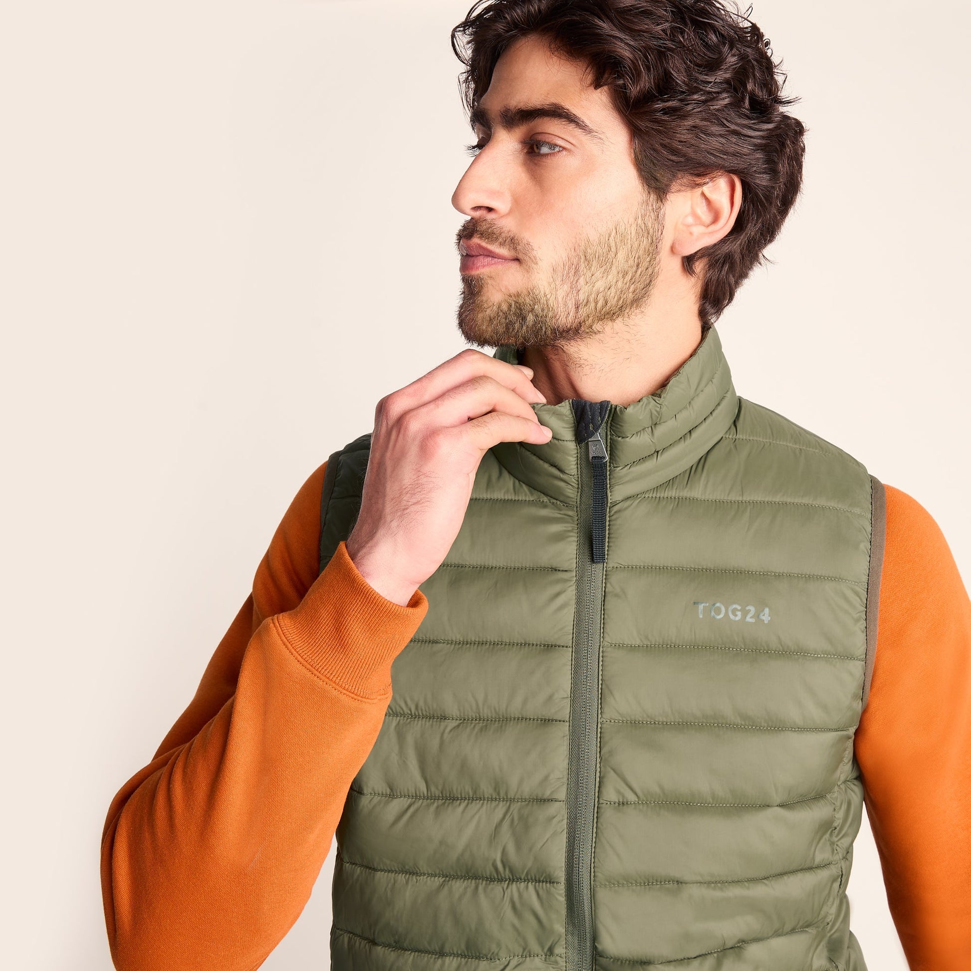 Gibson Mens Insulated Padded Gilet - Khaki