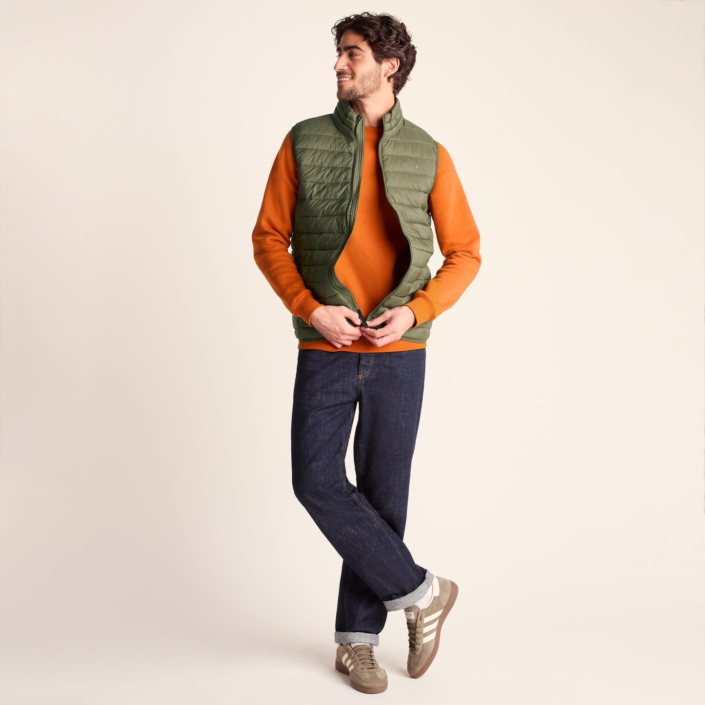 Gibson Mens Insulated Padded Gilet - Khaki