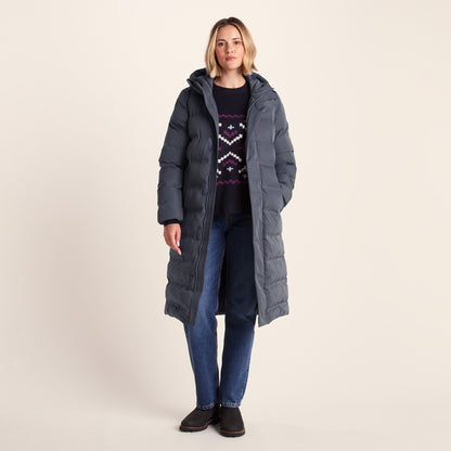Glaston Womens Shower Resistant Insulated Parka - Washed Blue