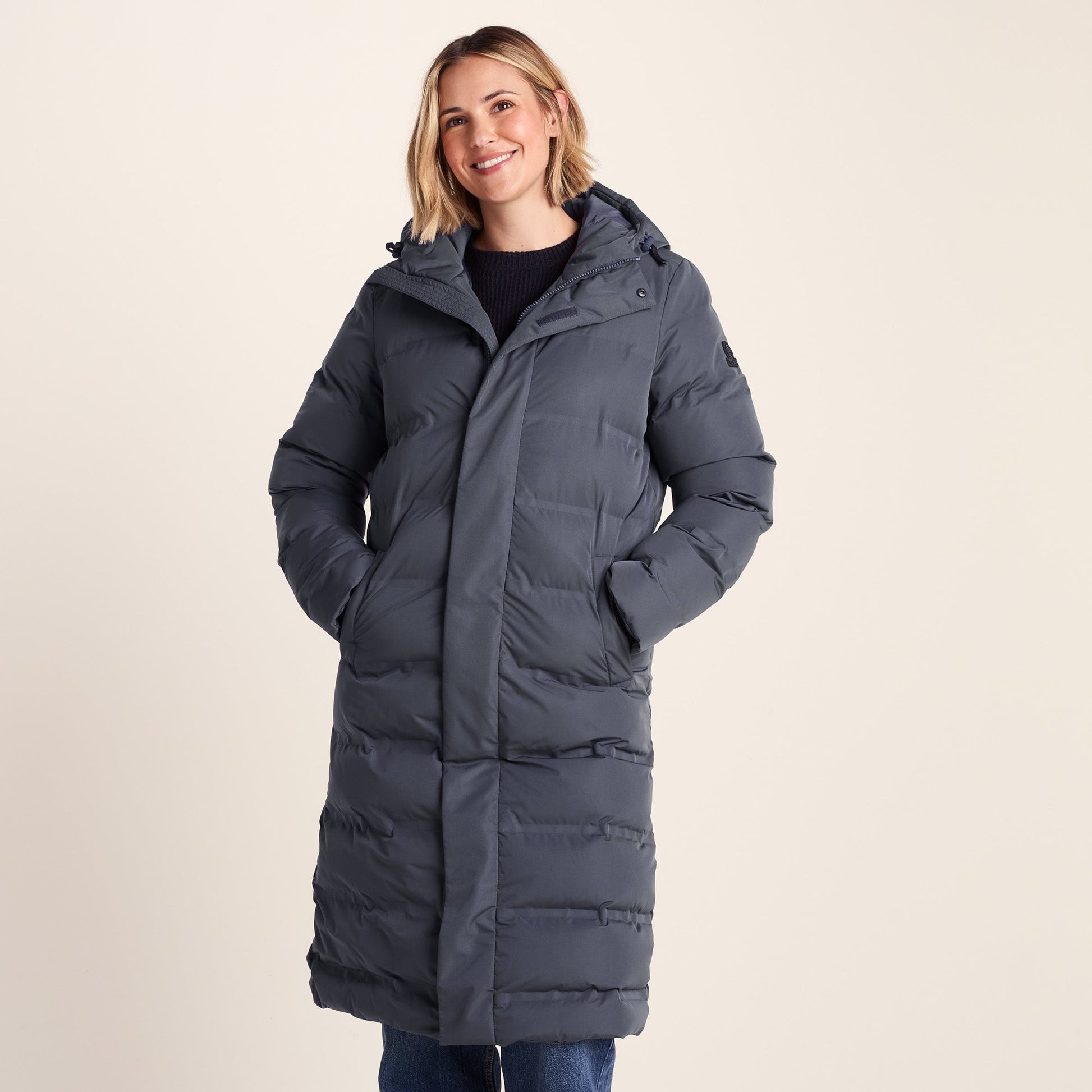 Glaston Womens Shower Resistant Insulated Parka - Washed Blue