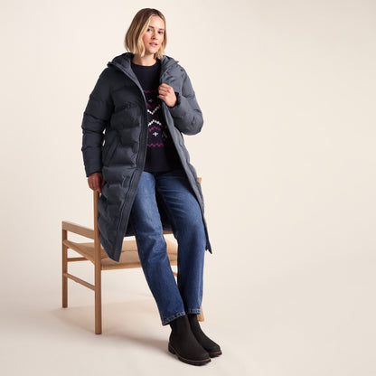 Glaston Womens Shower Resistant Insulated Parka - Washed Blue
