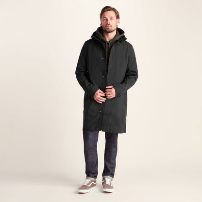 Glenton Mens Long Waterproof Jacket - Black