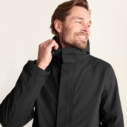 Glenton Mens Long Waterproof Jacket - Black