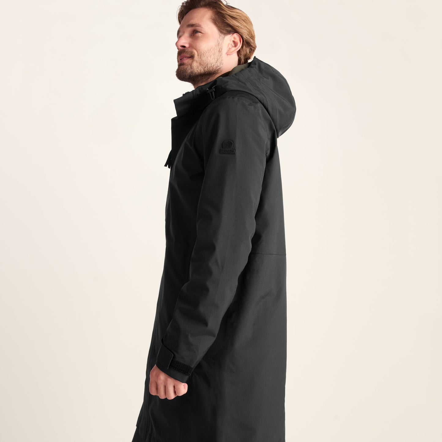Glenton Mens Long Waterproof Jacket - Black