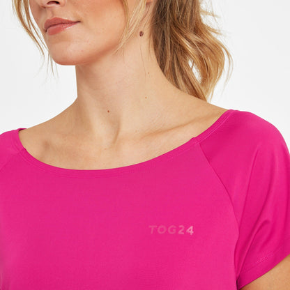 Halsam Womens Tech T-Shirt - Vibrant Pink