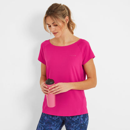 Halsam Womens Tech T-Shirt - Vibrant Pink