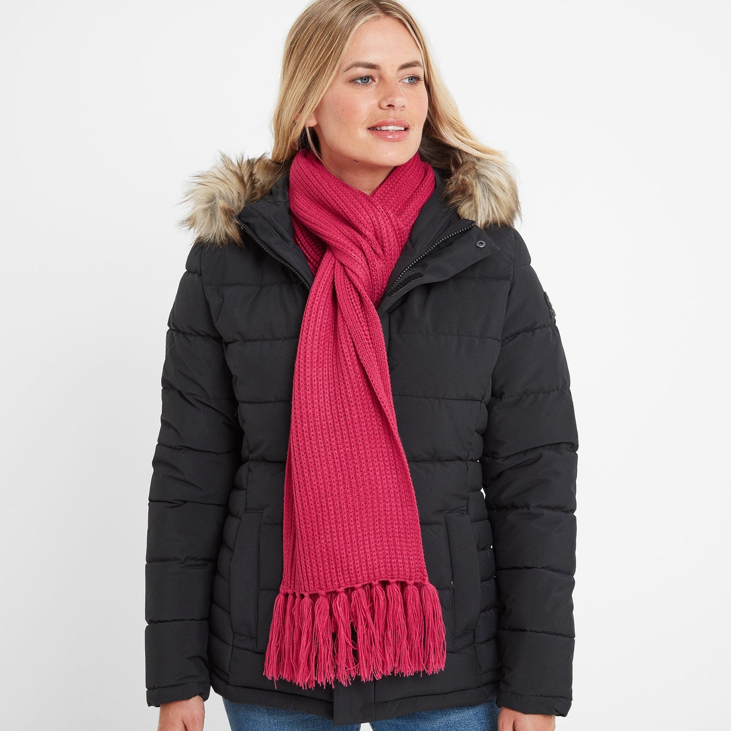 Hanlith Ribbed Scarf - Cerise