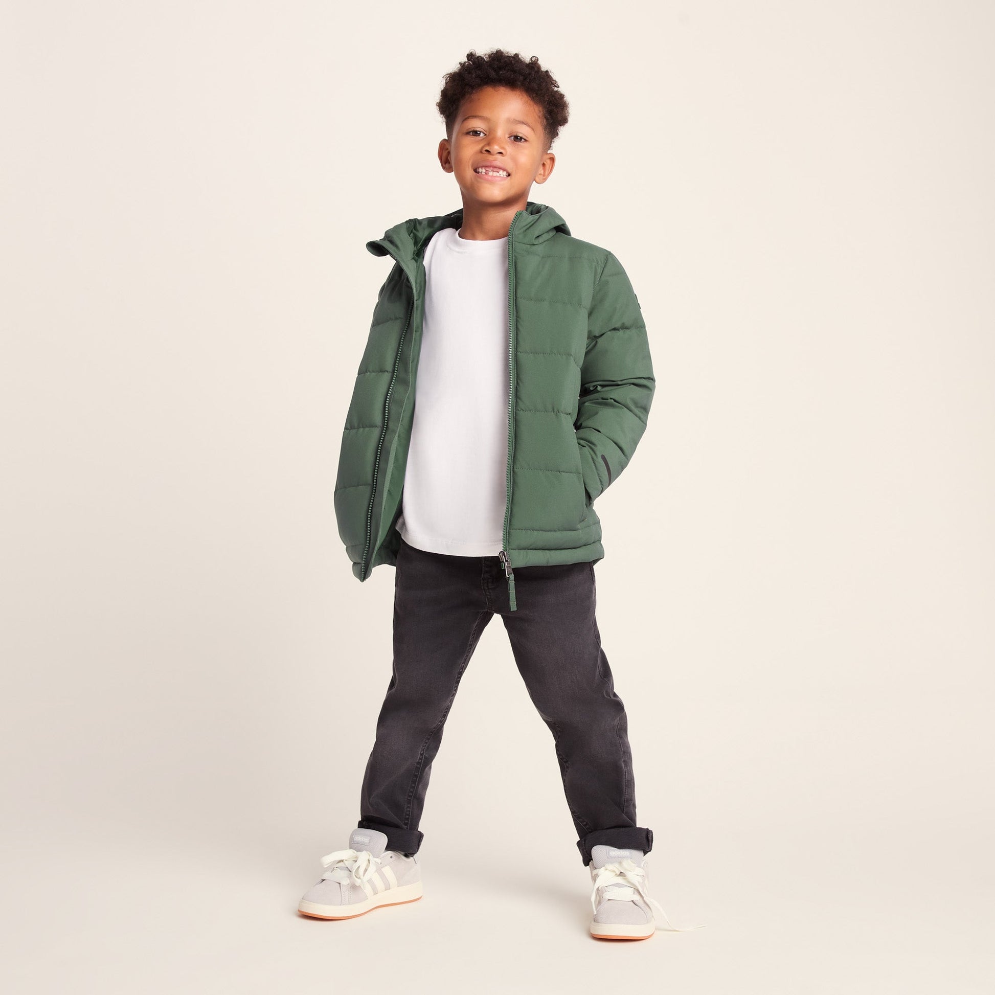 Harecroft Kids Padded Jacket - Dark Fern