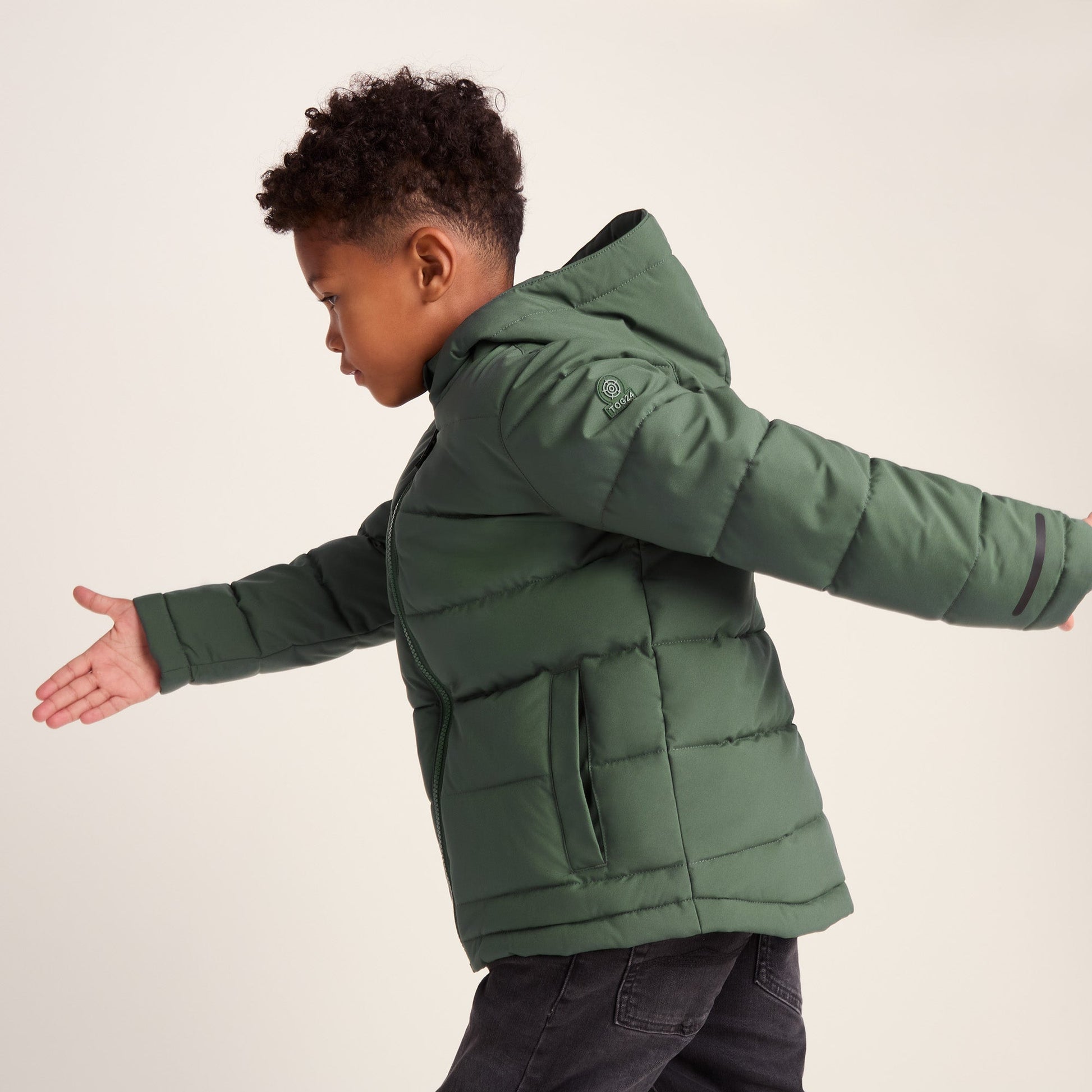 Harecroft Kids Padded Jacket - Dark Fern