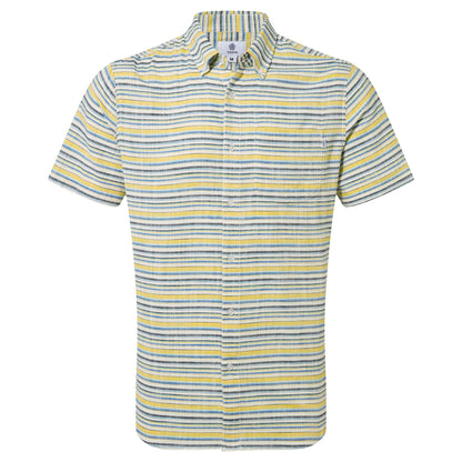 Harold Mens Short Sleeve Stripe Shirt - Aqua