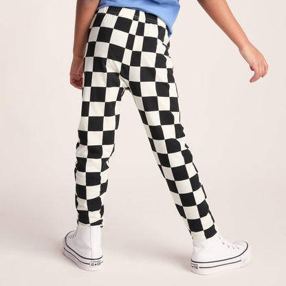 Harri Kids Shaun the Sheep Legging - Black Woolly Checkerboard
