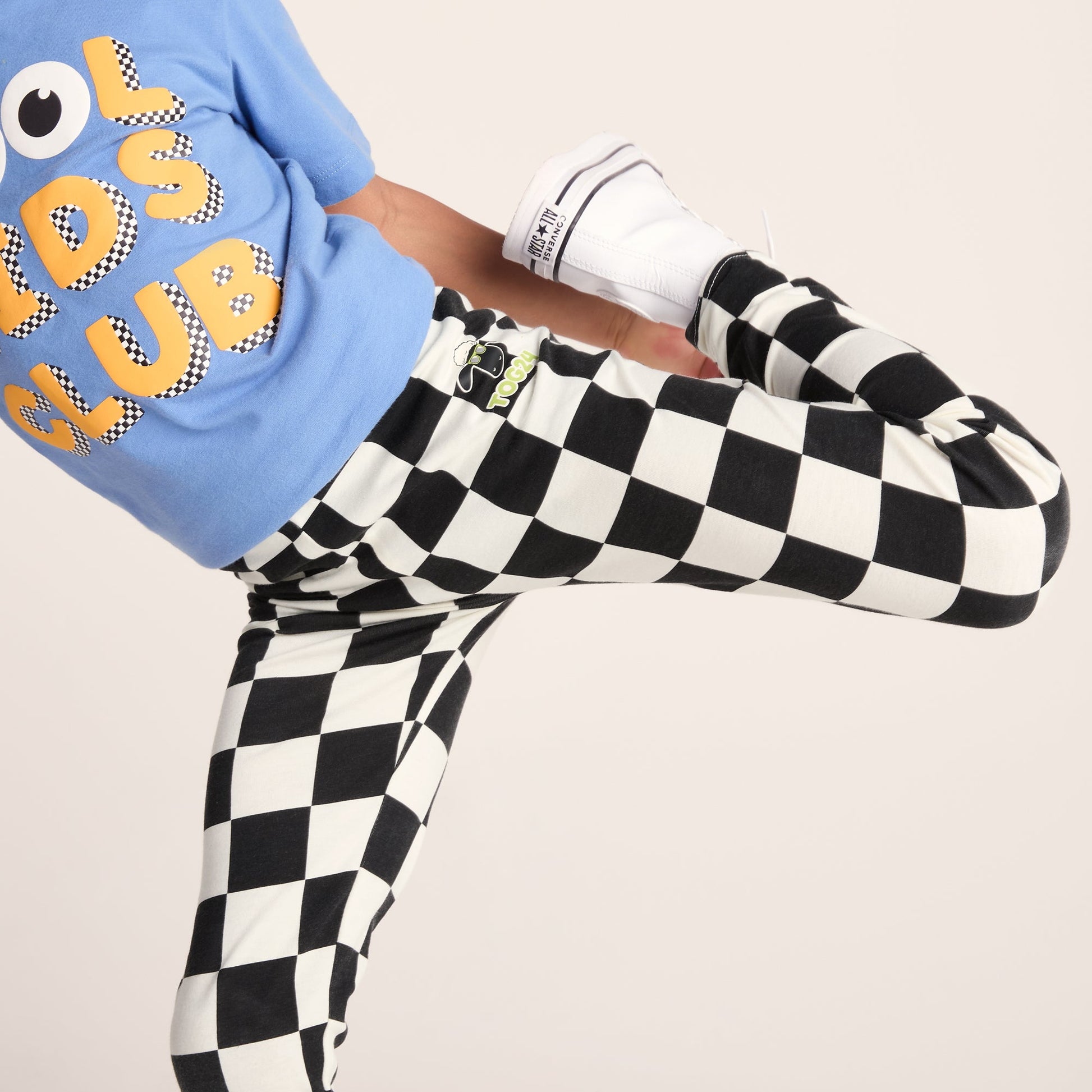 Harri Kids Shaun the Sheep Legging - Black Woolly Checkerboard