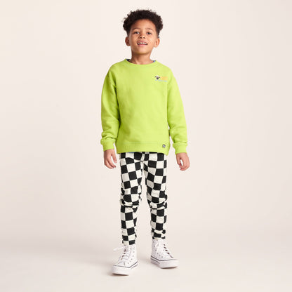 Harri Kids Shaun the Sheep Legging - Black Woolly Checkerboard