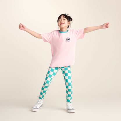 Harri Kids Shaun the Sheep Legging - Spearmint Woolly Checkerboard