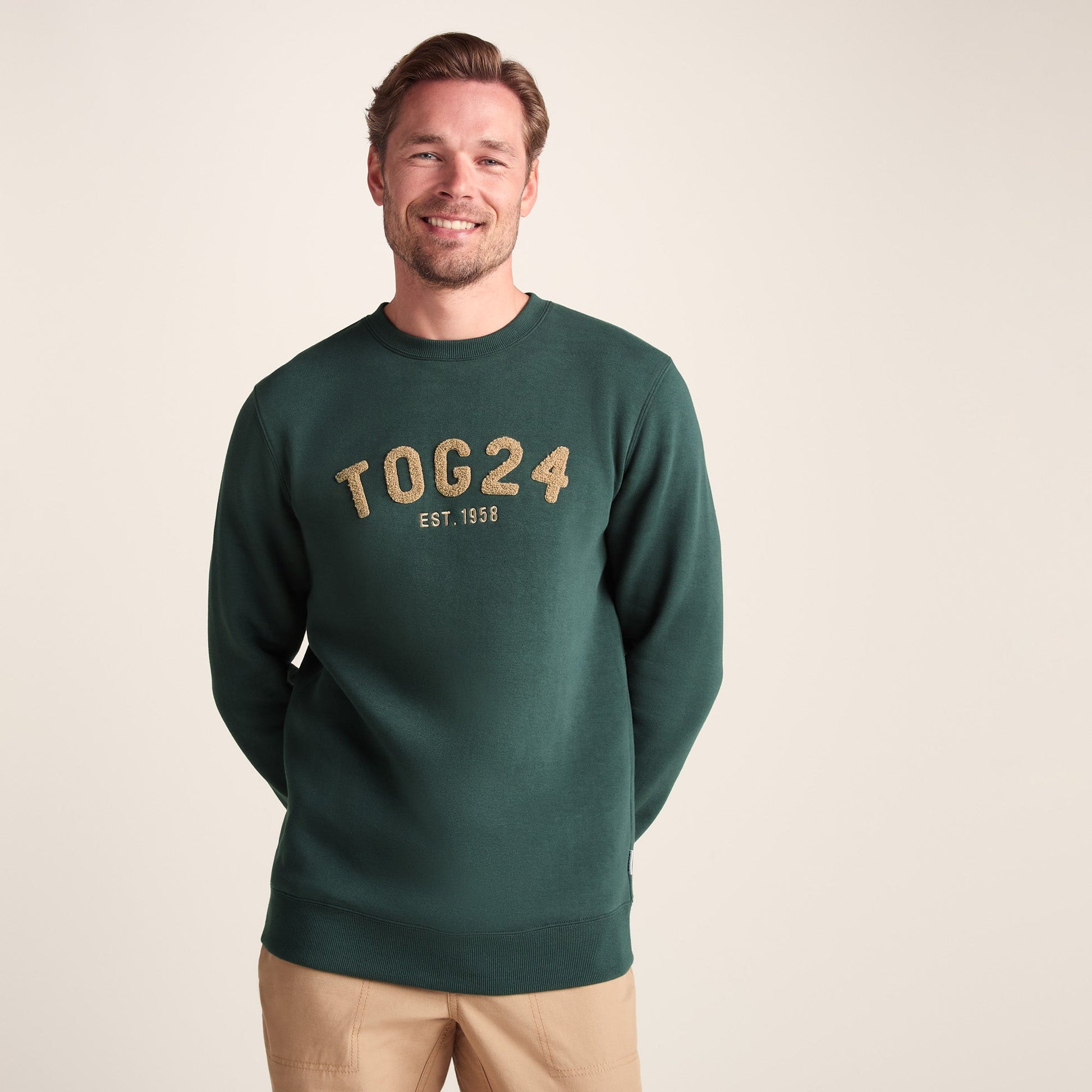 Hawnby Mens Cotton Blend Sweat - Racing Green