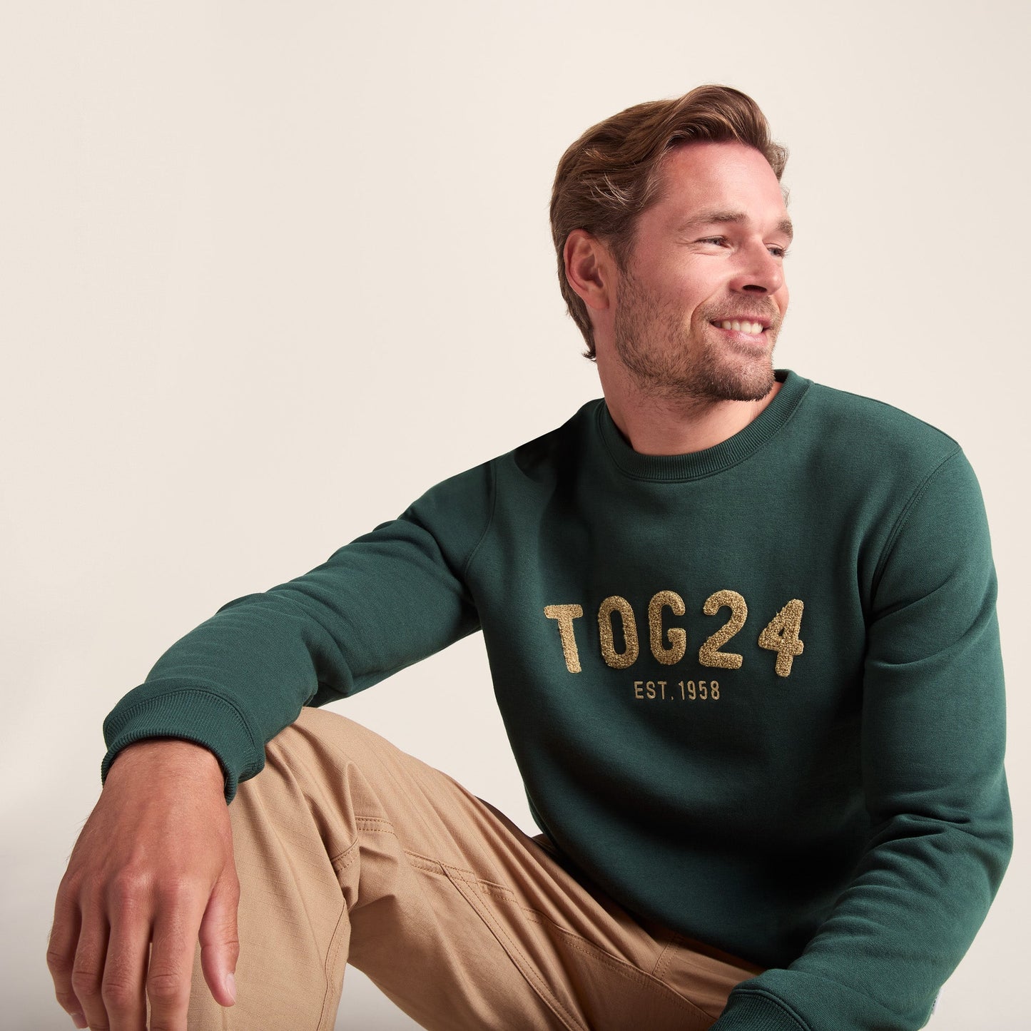 Hawnby Mens Cotton Blend Sweat - Racing Green