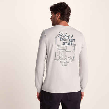 Hecky Mens Long Sleeve T-Shirt - Raincloud