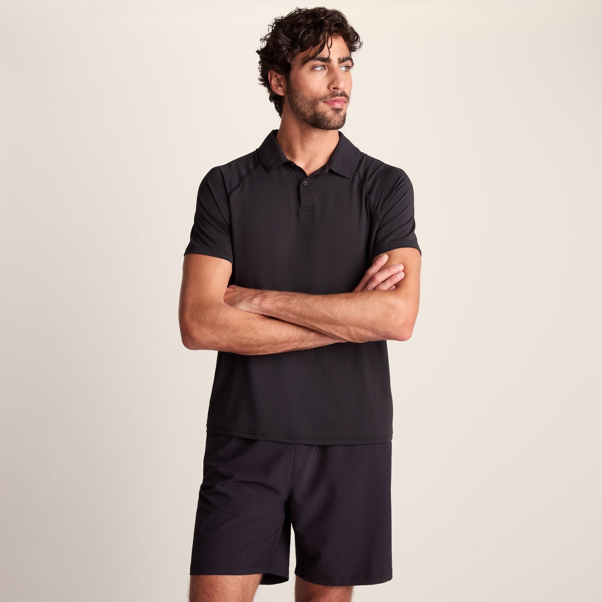 Hector Mens Performance Polo Shirt - Black