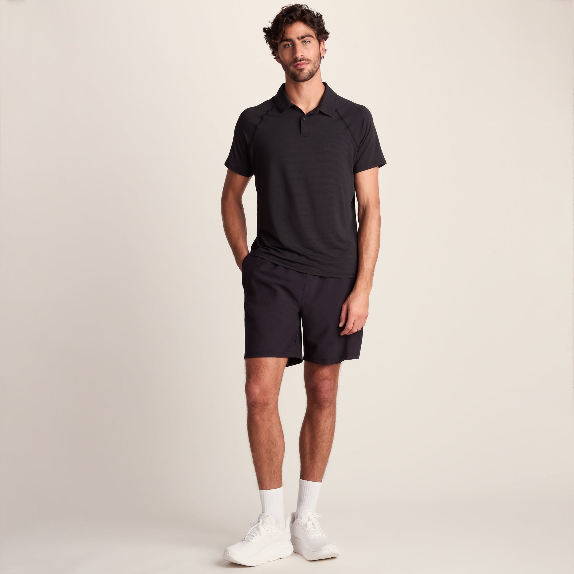 Hector Mens Performance Polo Shirt - Black