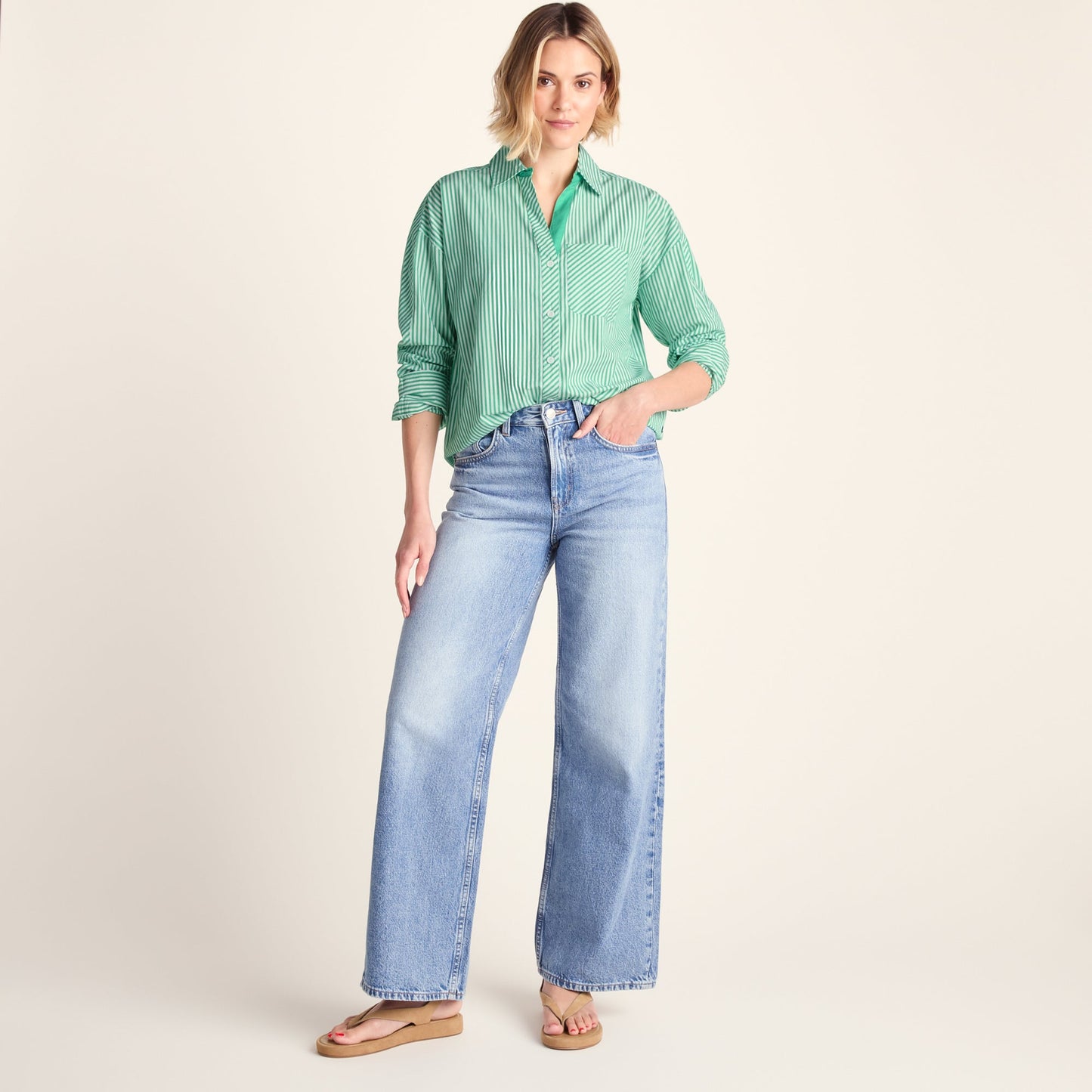 Helena Womens Oversized 100% Cotton Long Sleeve Shirt - Optic White