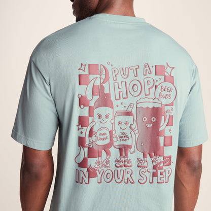 Hop Mens Relaxed Fit Premium Supersoft Hattie Clark T-Shirt - Summer Sky