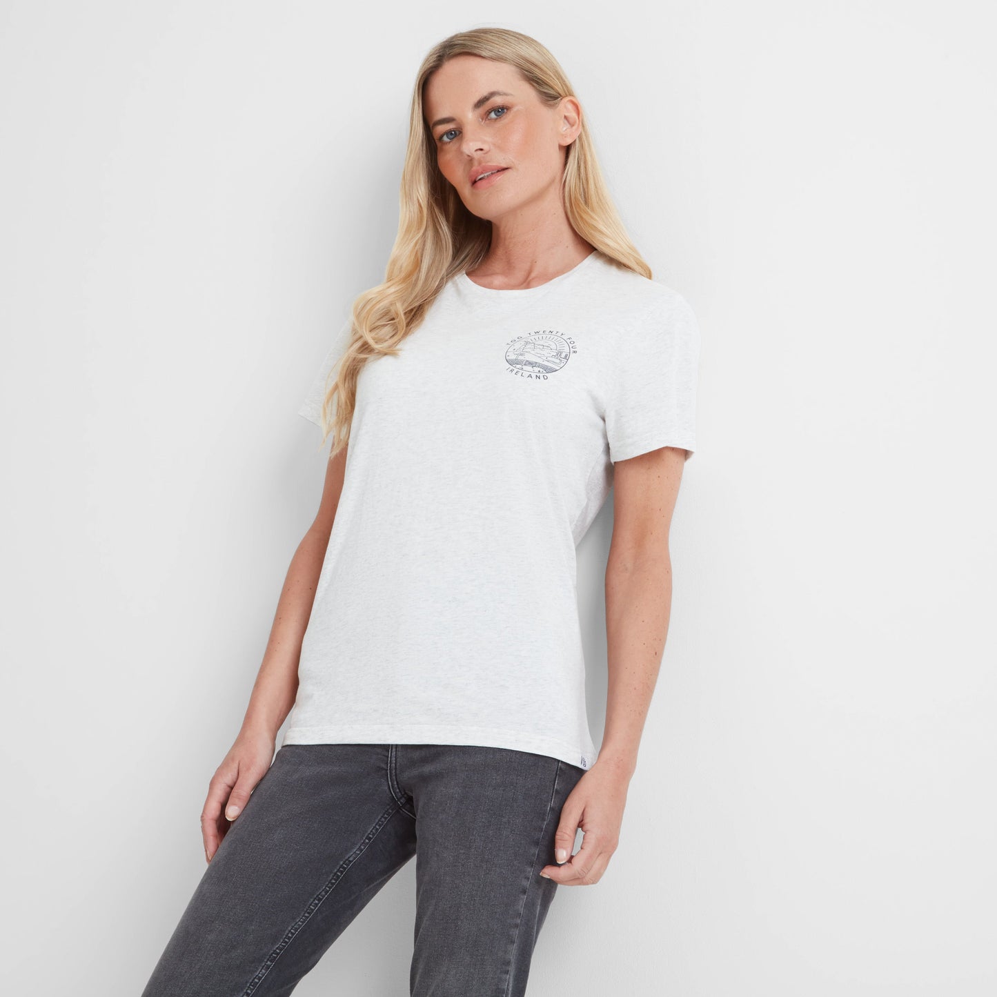 Ireland Womens 100% Cotton T-Shirt - Ice Grey Marl