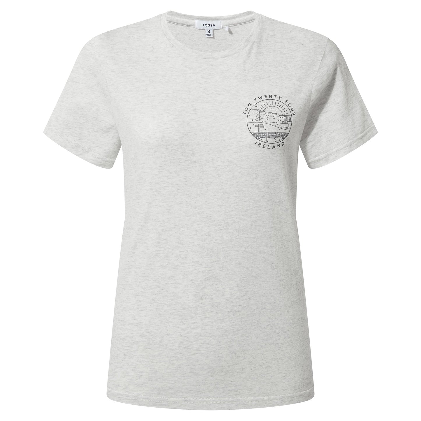 Ireland Womens 100% Cotton T-Shirt - Ice Grey Marl