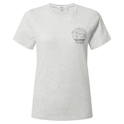Ireland Womens 100% Cotton T-Shirt - Ice Grey Marl