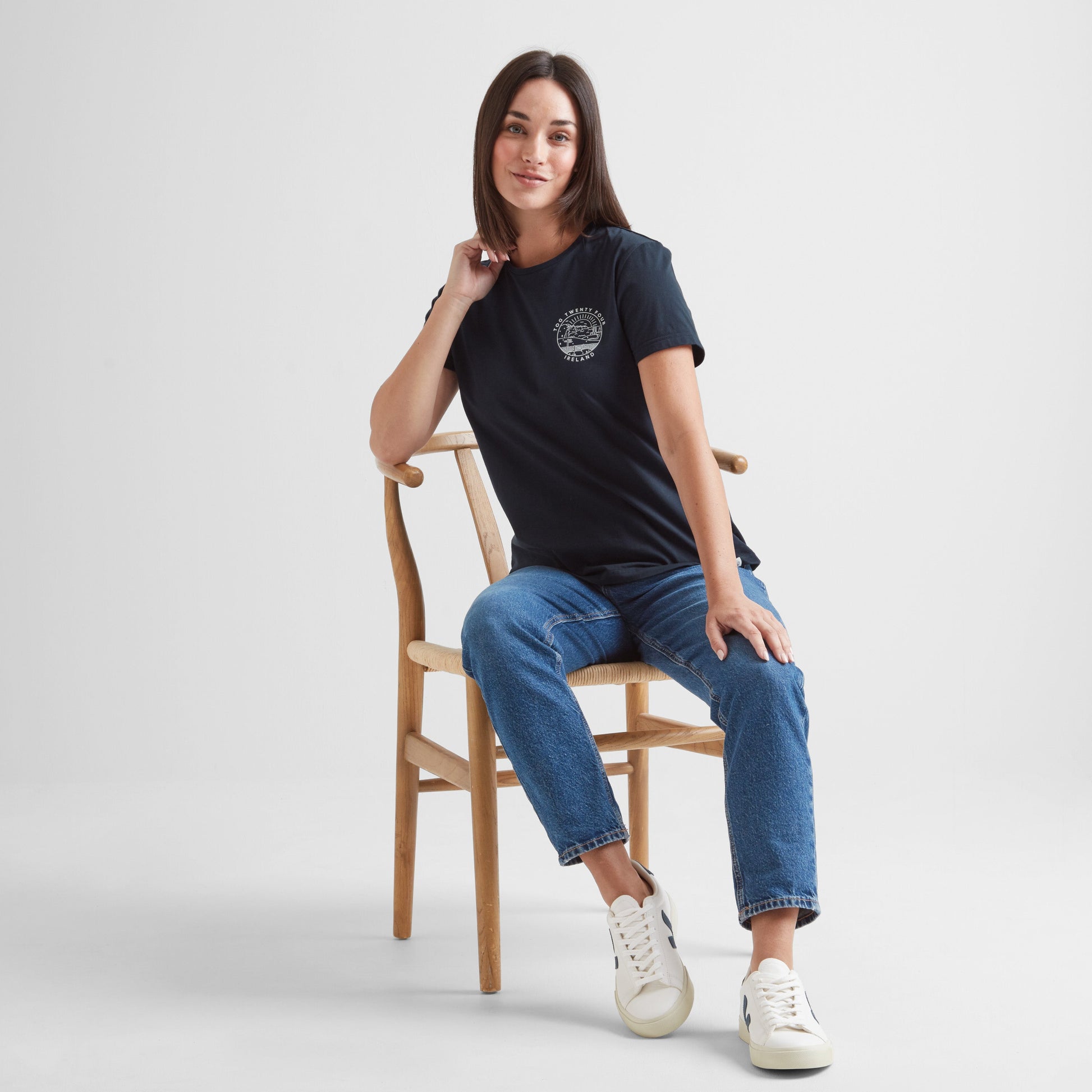 Ireland Womens 100% Cotton T-Shirt - Dark Indigo
