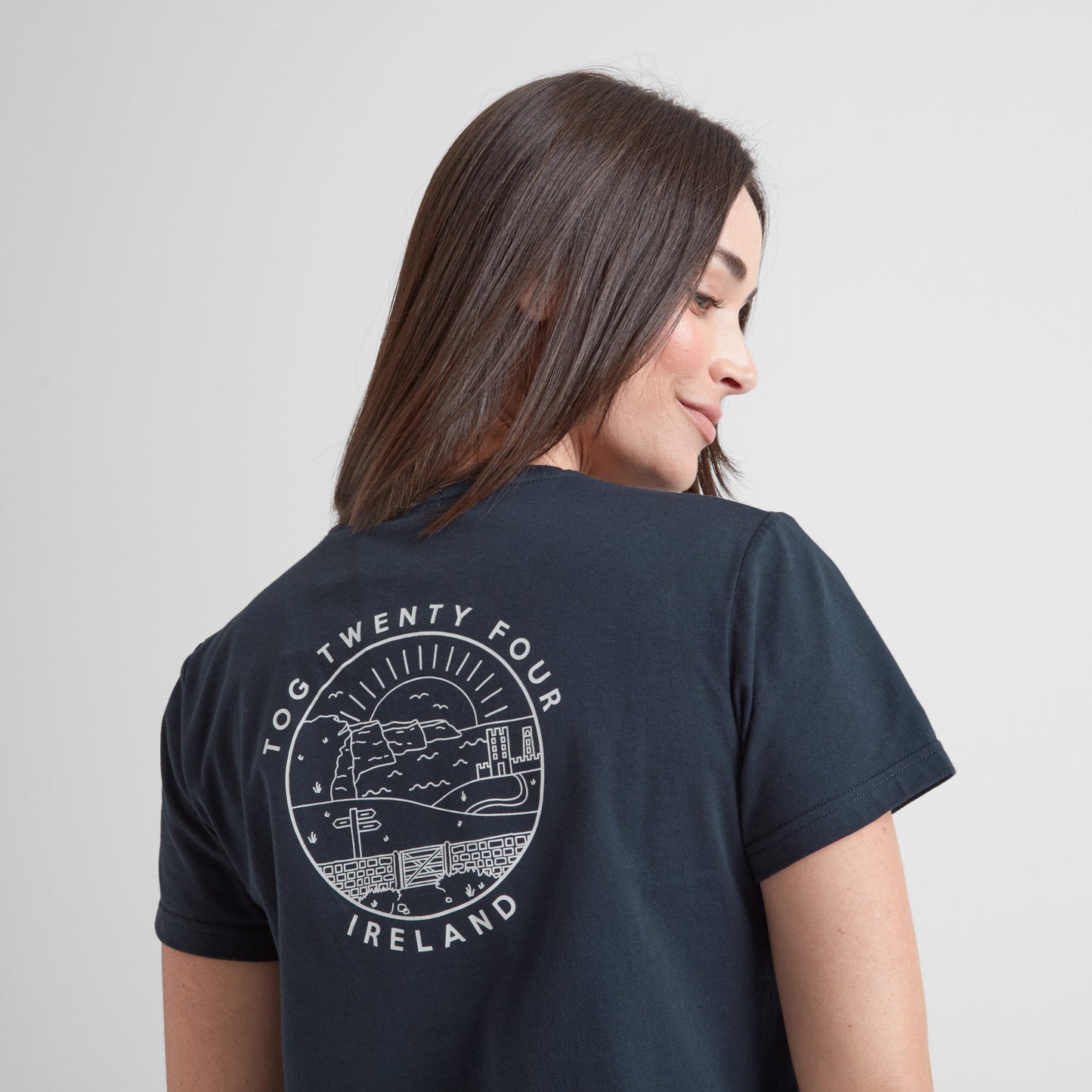 Ireland Womens 100% Cotton T-Shirt - Dark Indigo