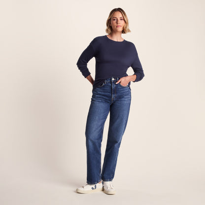 Jemma Womens Long Sleeve Supersoft T-Shirt - Oxford Blue
