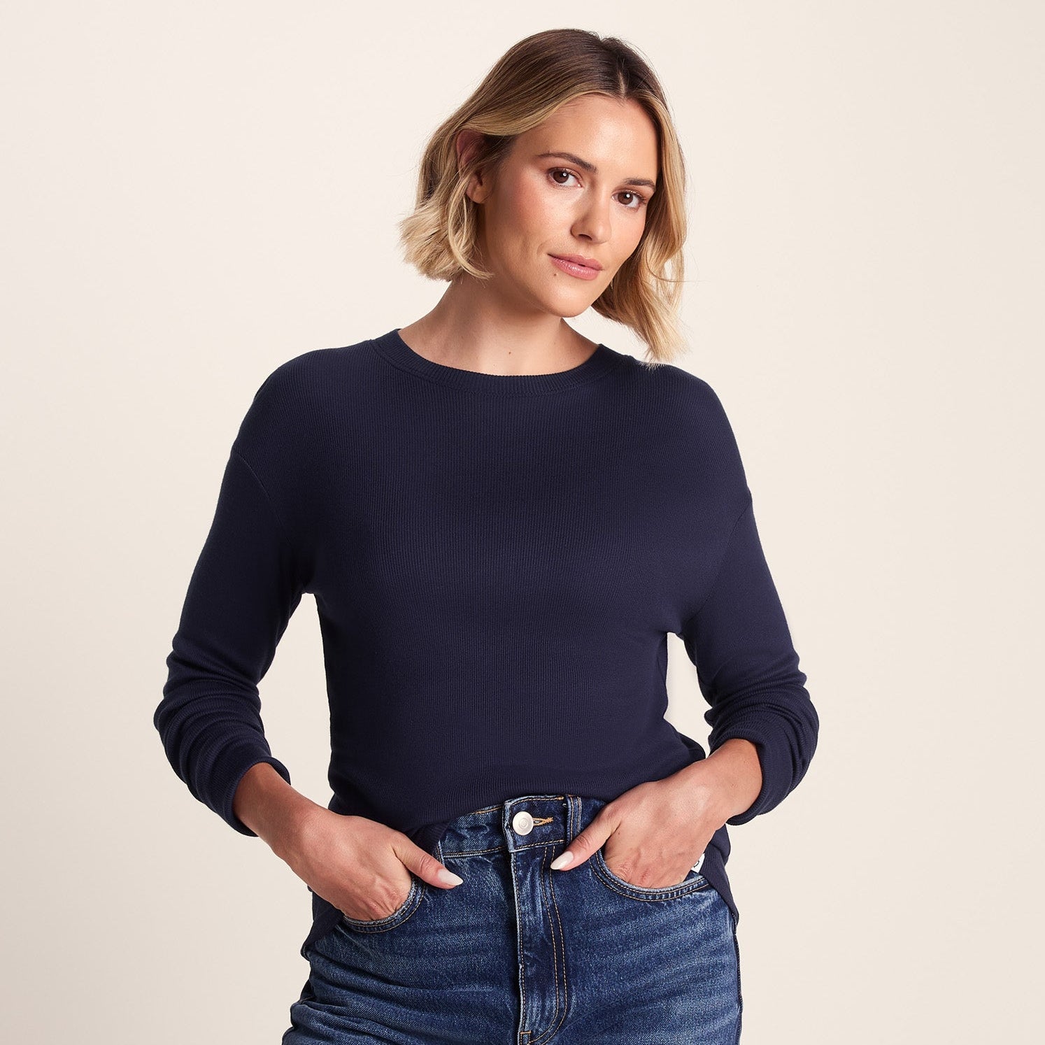 Jemma Womens Long Sleeve Supersoft T-Shirt - Oxford Blue