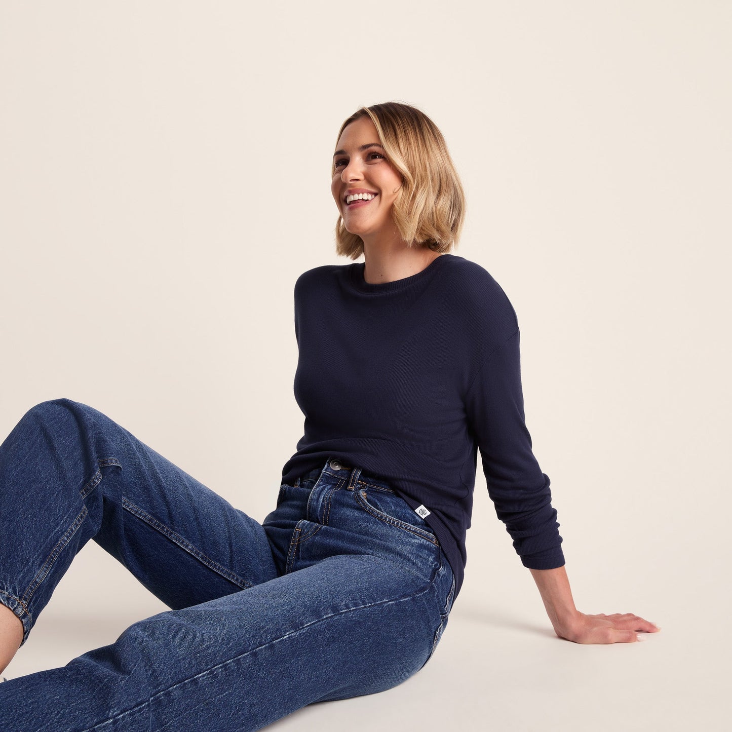 Jemma Womens Long Sleeve Supersoft T-Shirt - Oxford Blue