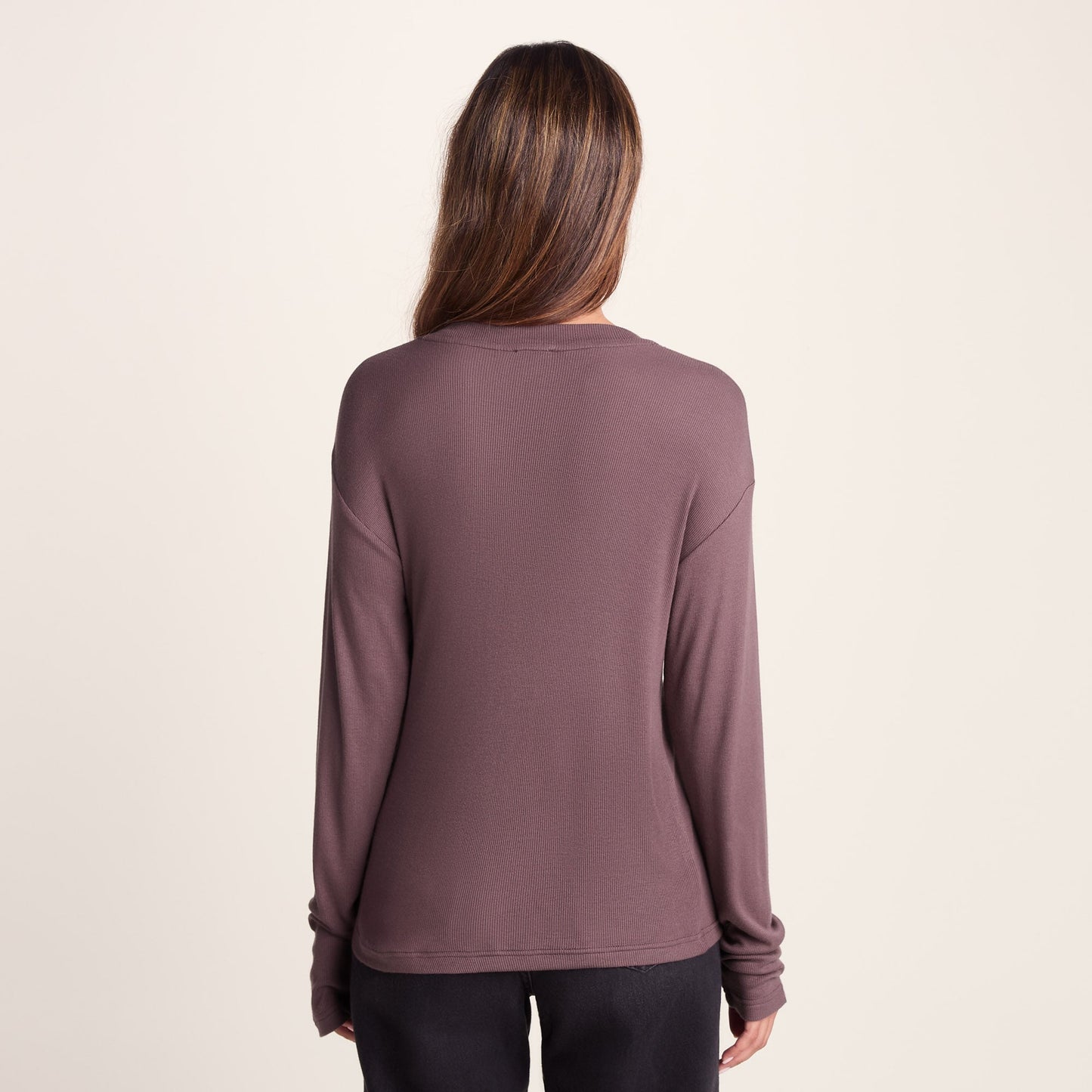 Jemma Womens Long Sleeve Supersoft T-Shirt - Dark Mauve