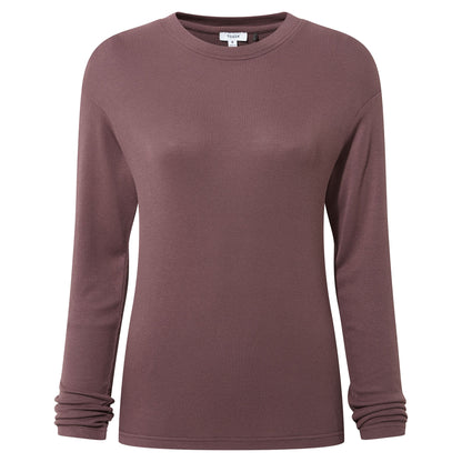 Jemma Womens Long Sleeve Supersoft T-Shirt - Dark Mauve