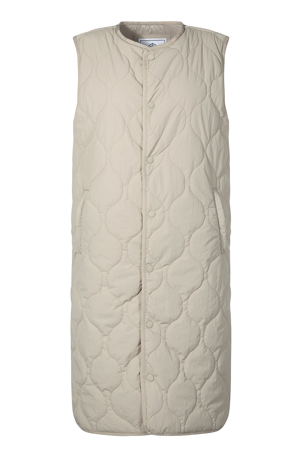 Jena Womens Relaxed Fit Long Insulated Gilet - Cool Beige