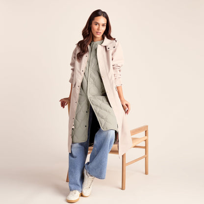 Jena Womens Relaxed Fit Long Insulated Gilet - Cool Beige